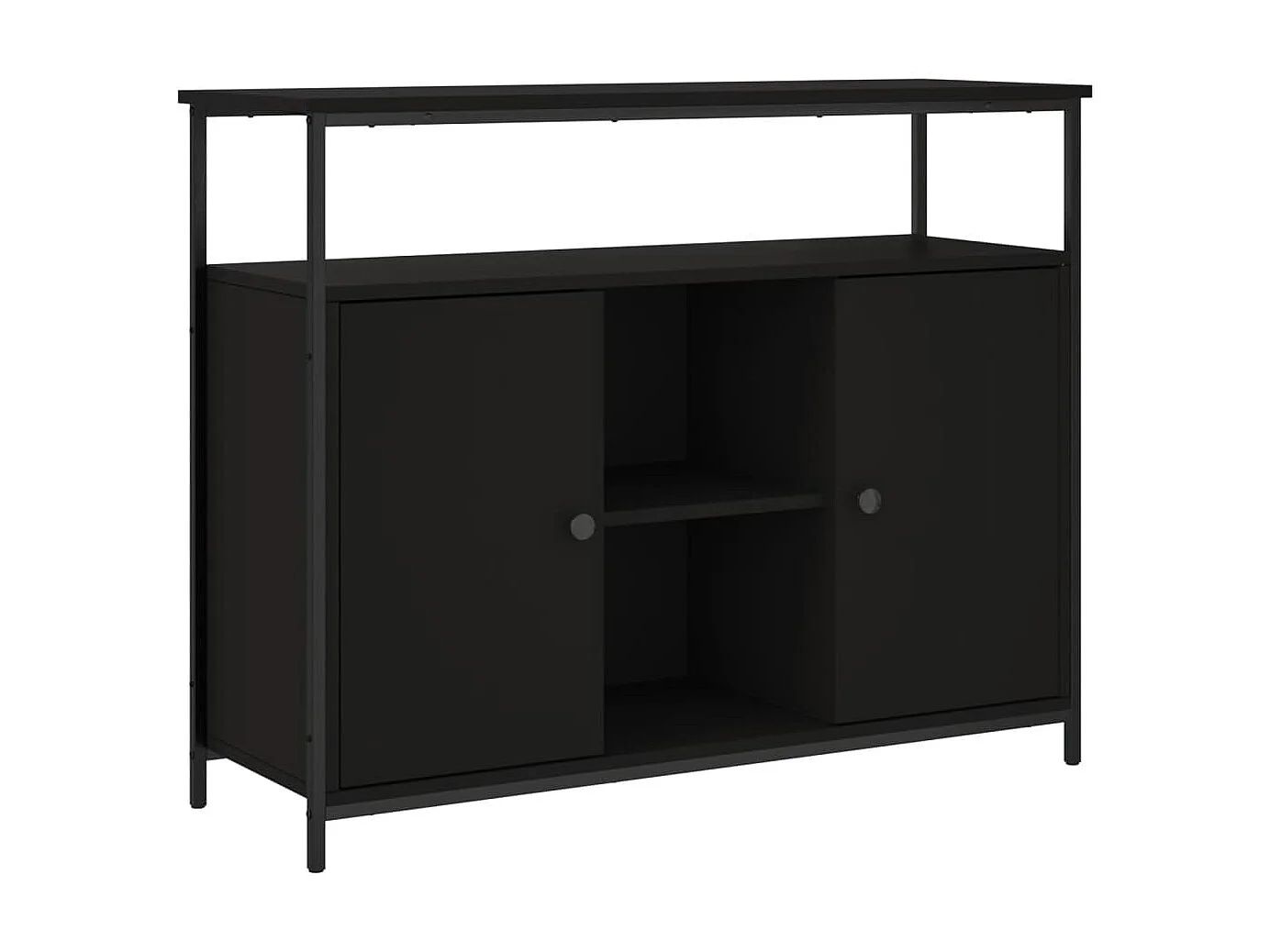 Sideboard Schwarz Anrichte 100x35x80 cm Holzwerkstoff -RM41808