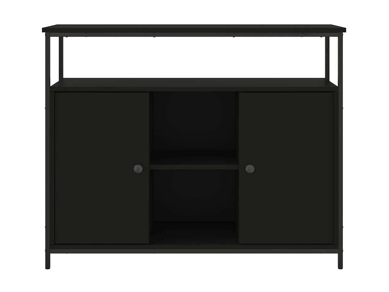 Sideboard Schwarz Anrichte 100x35x80 cm Holzwerkstoff -RM41808