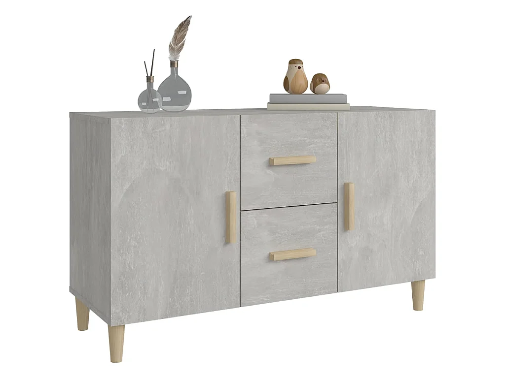 Sideboard Lowboard - Betongrau 100x36x60 cm Holzwerkstoff -RM82676