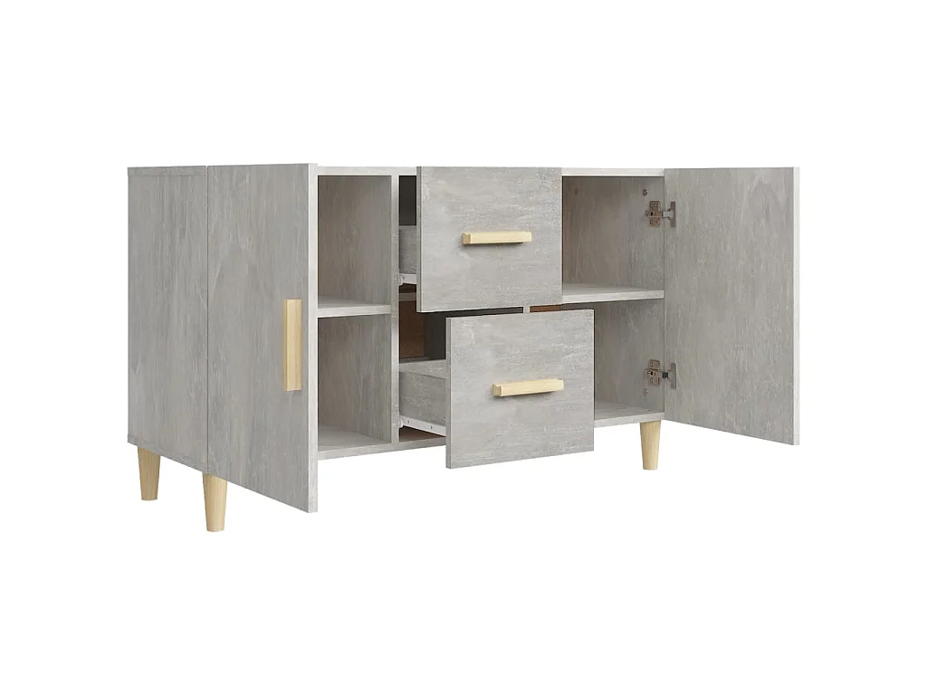 Sideboard Lowboard - Betongrau 100x36x60 cm Holzwerkstoff -RM82676
