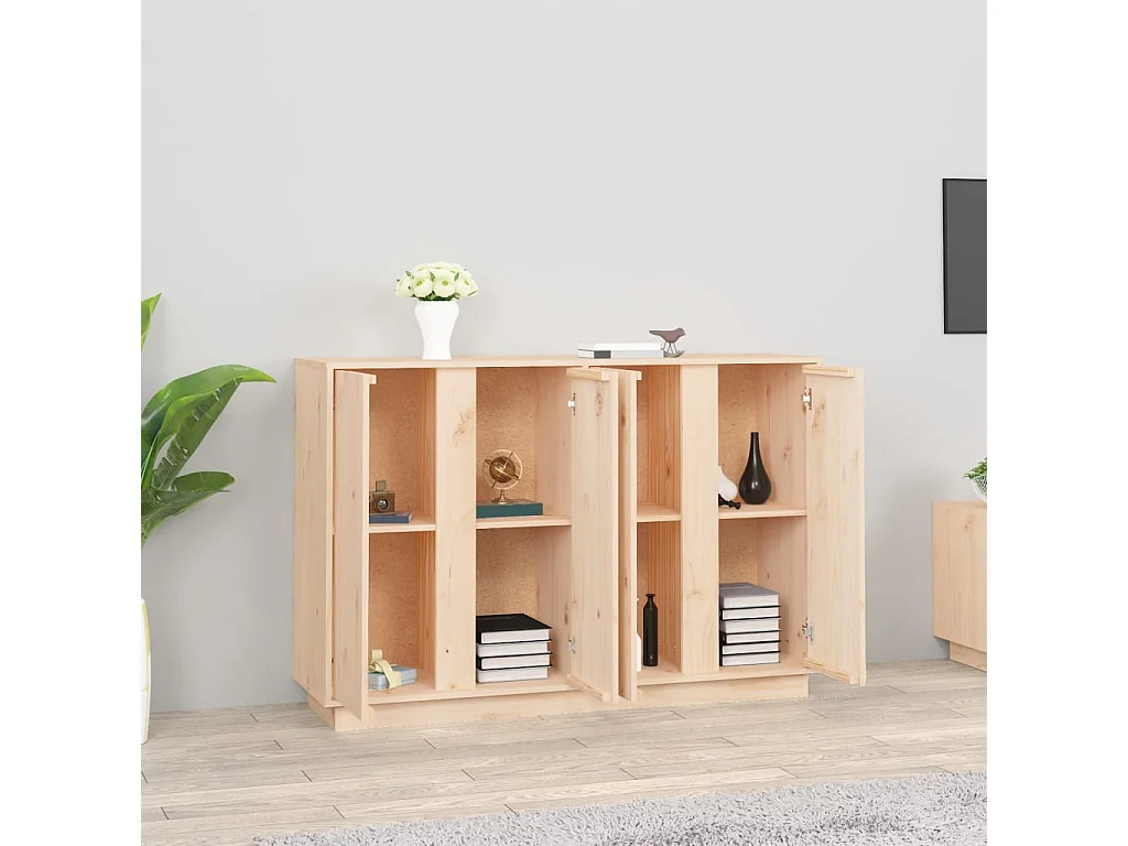 Sideboard Anrichte - 120x35x80 cm Massivholz Kiefer -RM55109