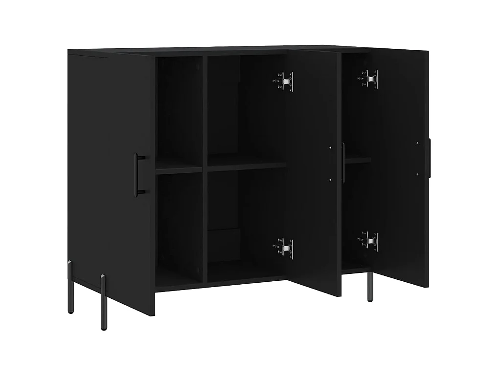 Sideboard Schwarz Anrichte 90x34x80 cm Holzwerkstoff -RM75269