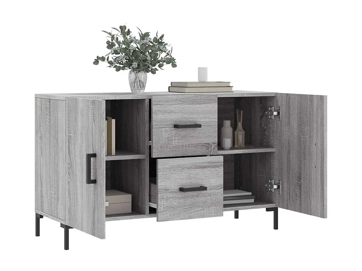 Sideboard Grau Sonoma - Lowboard 100x36x60 cm Holzwerkstoff -RM13351