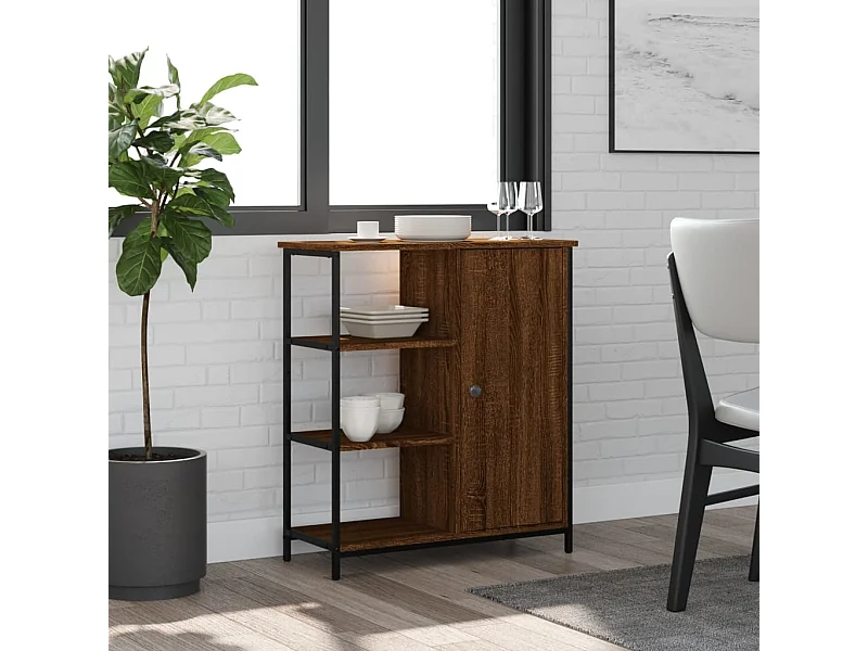 Sideboard Lowboard - Braun Eichen-Optik 70x30x80 cm Holzwerkstoff -RM76156