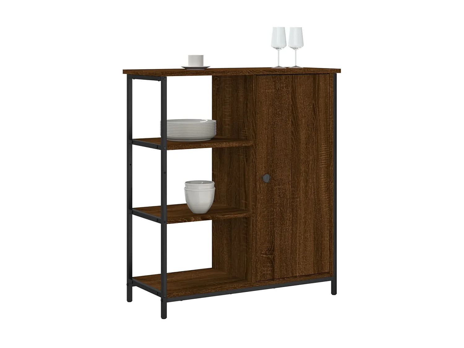Sideboard Lowboard - Braun Eichen-Optik 70x30x80 cm Holzwerkstoff -RM76156