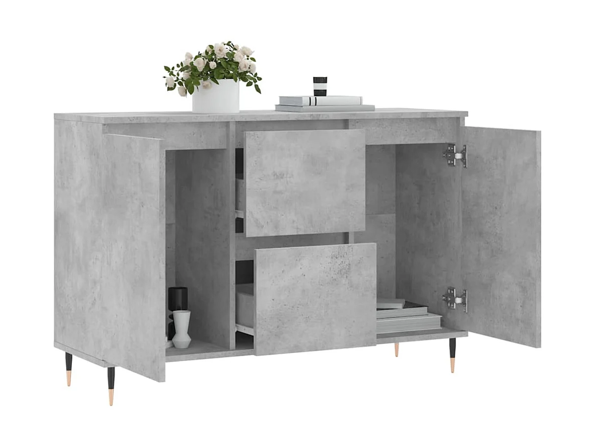 Sideboard Lowboard - Betongrau 104x35x70 cm Holzwerkstoff -RM42901