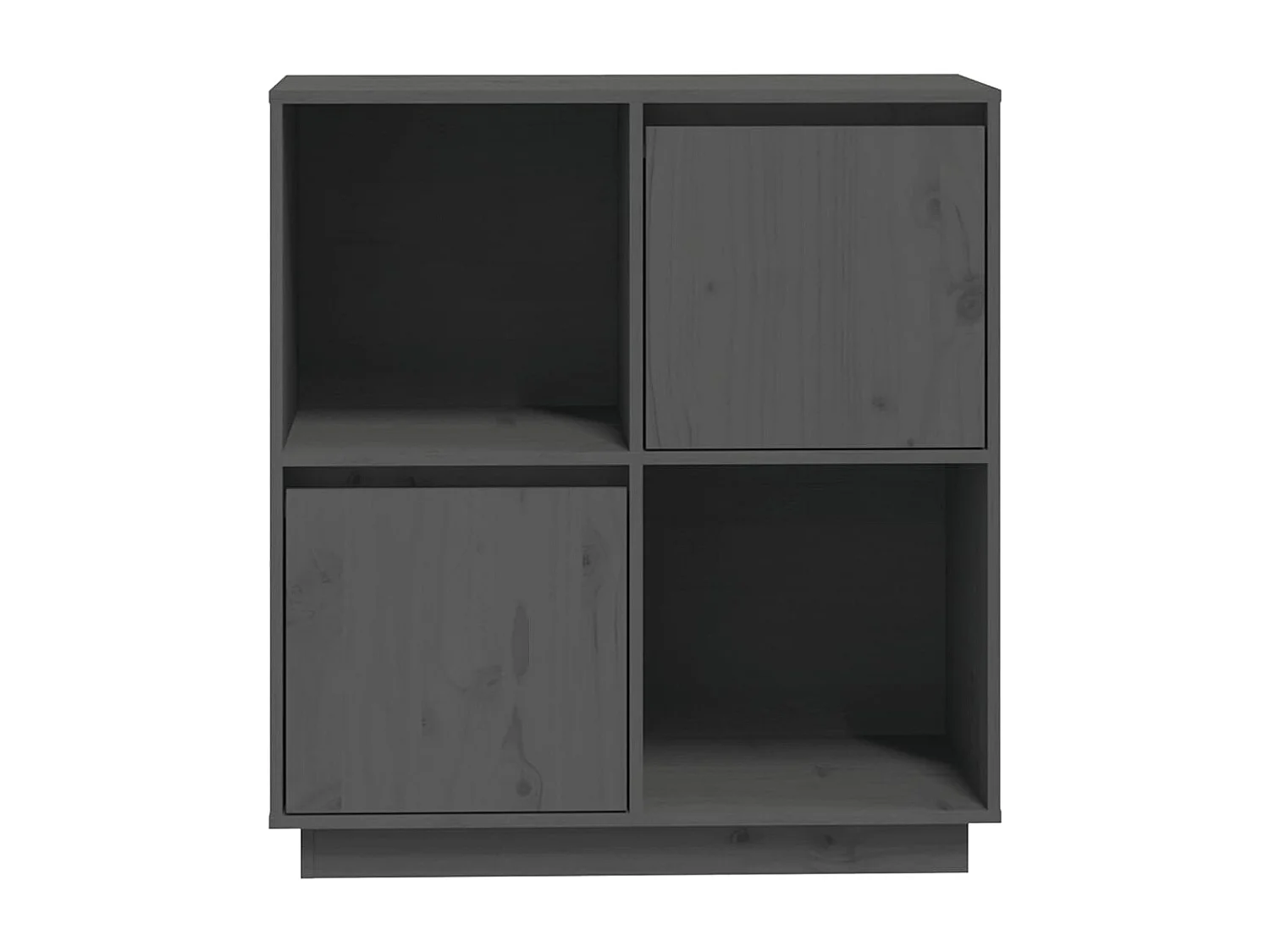 Sideboard Grau - Lowboard 74x35x80 cm Massivholz Kiefer -RM58870