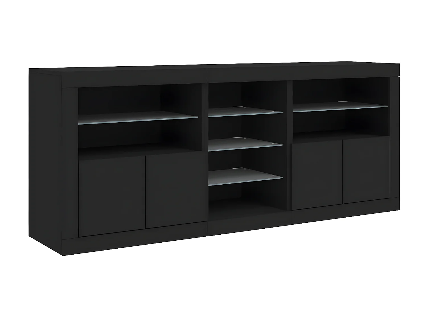 Sideboard mit LED-Leuchten Anrichte Schwarz 162x37x67 cm -RM20337