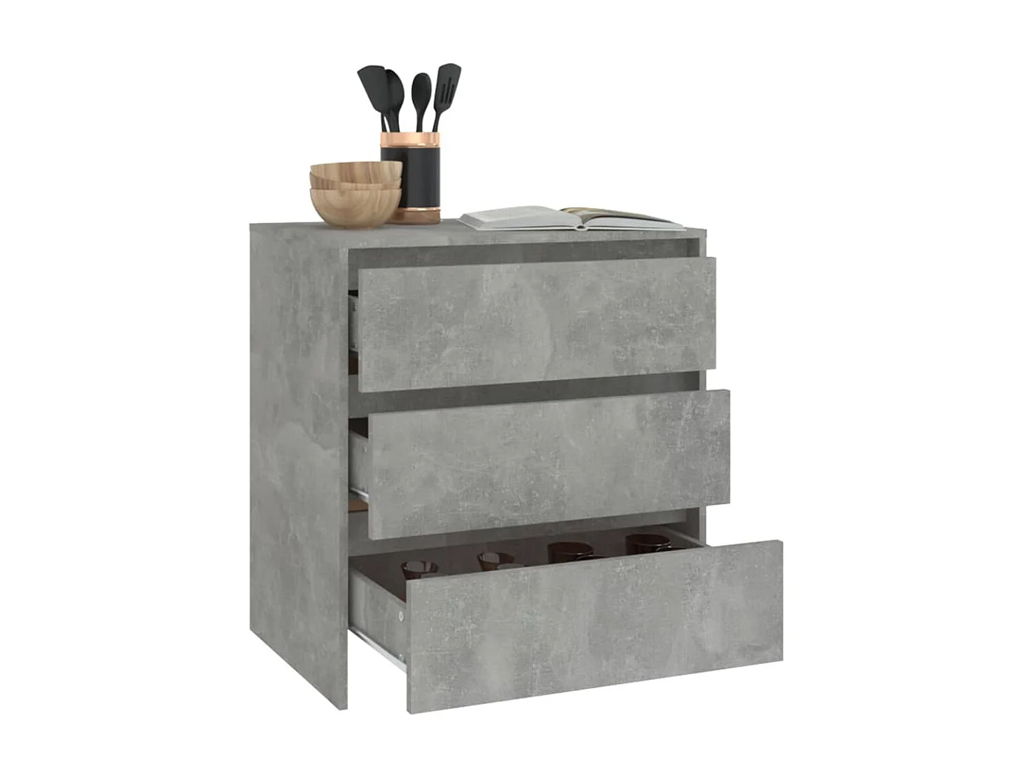 Sideboard Lowboard - Betongrau 70x41x75 cm Holzwerkstoff -RM43384