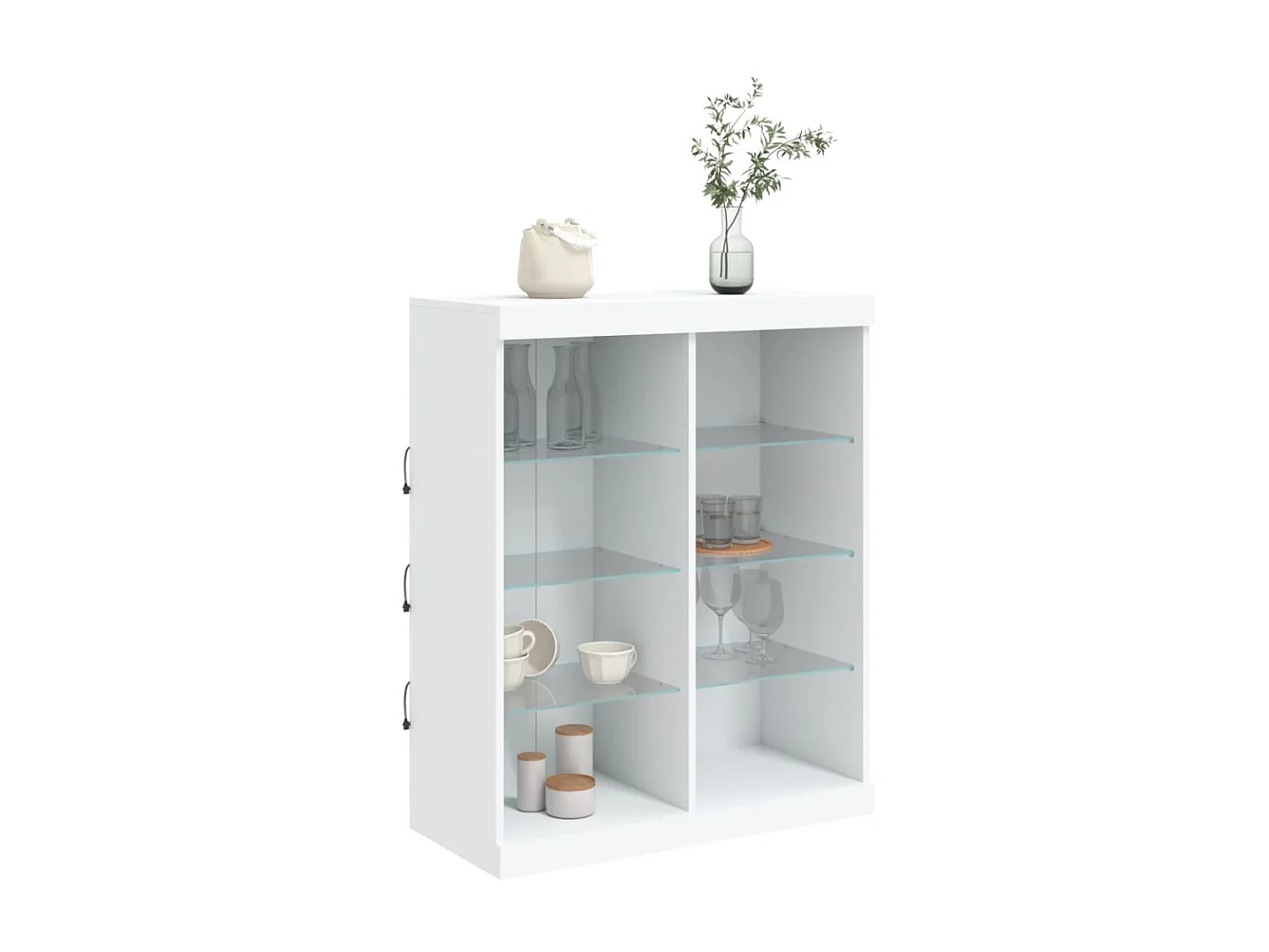 Sideboard mit LED-Leuchten Anrichte Weiß 81x37x100 cm -RM23638