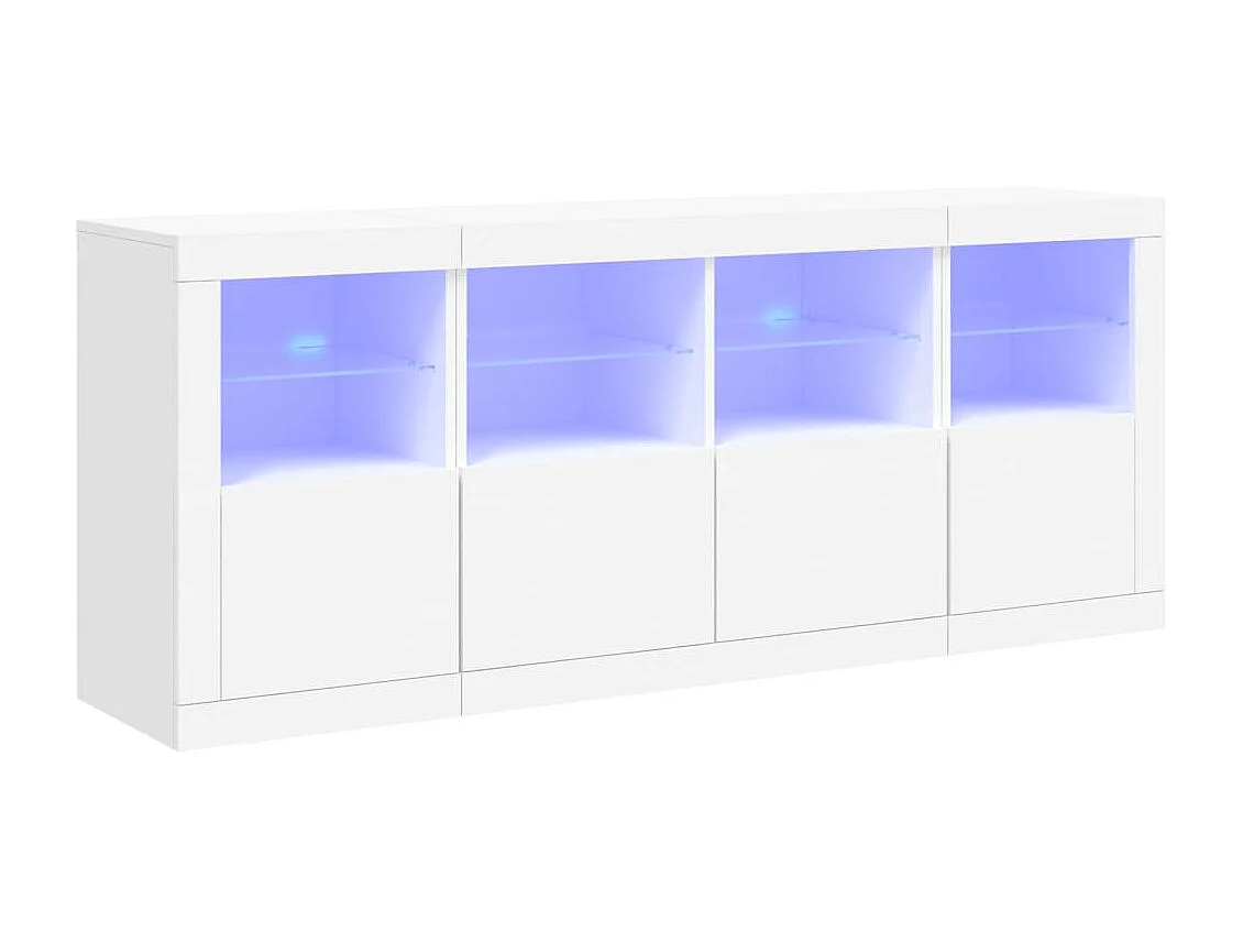 Sideboard mit LED-Leuchten Anrichte Weiß 163x37x67 cm -RM24064