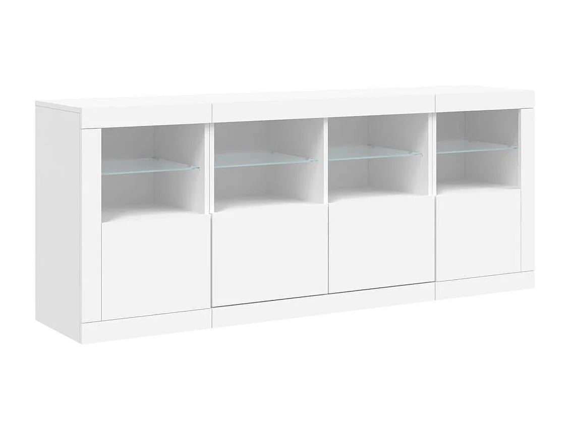 Sideboard mit LED-Leuchten Anrichte Weiß 163x37x67 cm -RM24064