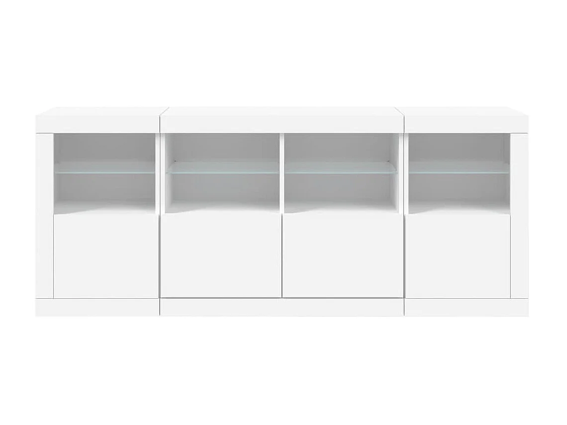 Sideboard mit LED-Leuchten Anrichte Weiß 163x37x67 cm -RM24064