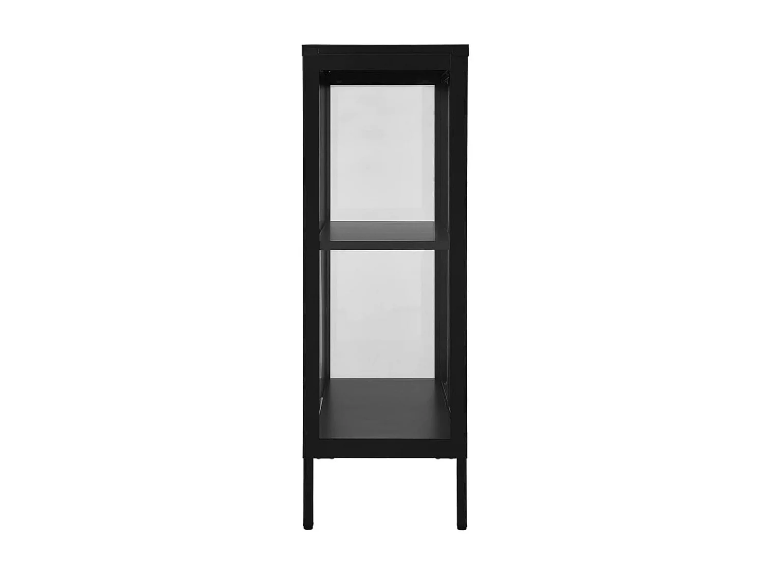 Sideboard Schwarz Anrichte 75x35x105 cm Stahl und Glas -RM94784