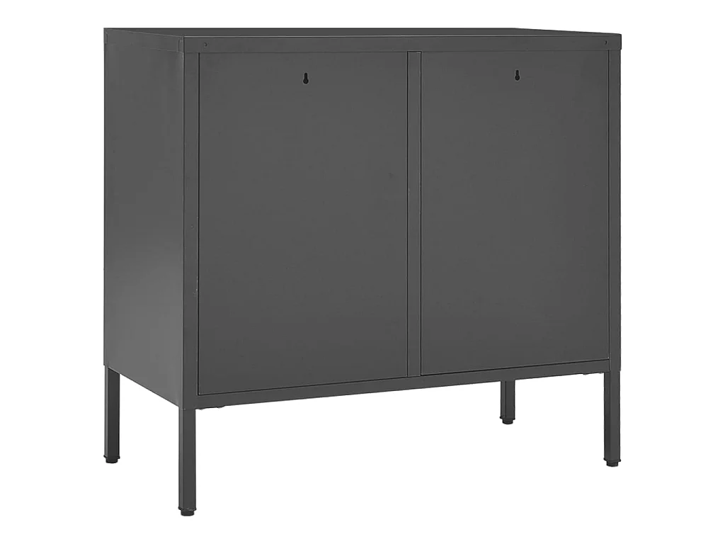 Sideboard Lowboard - Anthrazit 75x35x70 cm Stahl und Hartglas -RM23266