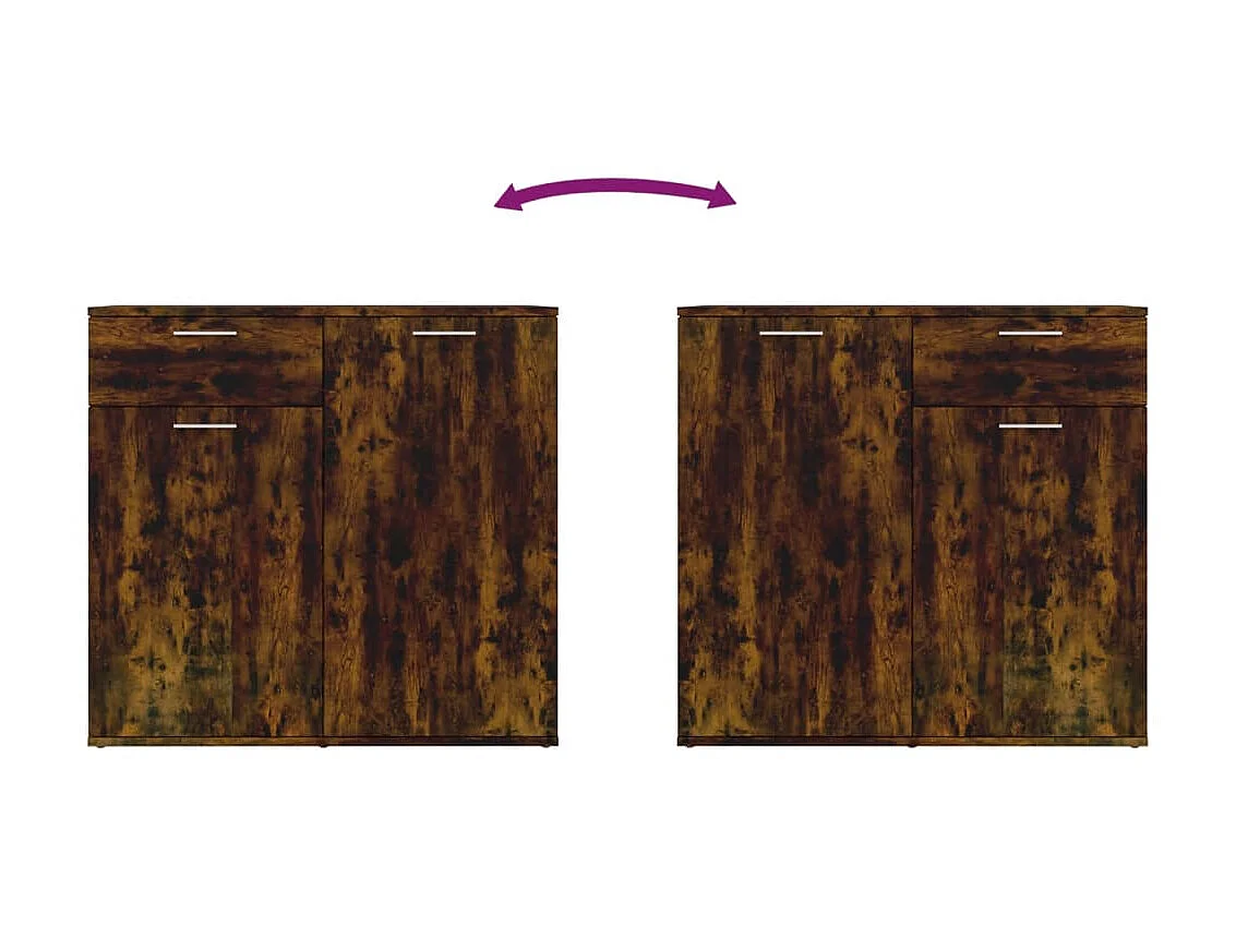 Sideboard Anrichte Räuchereiche 80x36x75 cm Holzwerkstoff -RM32227