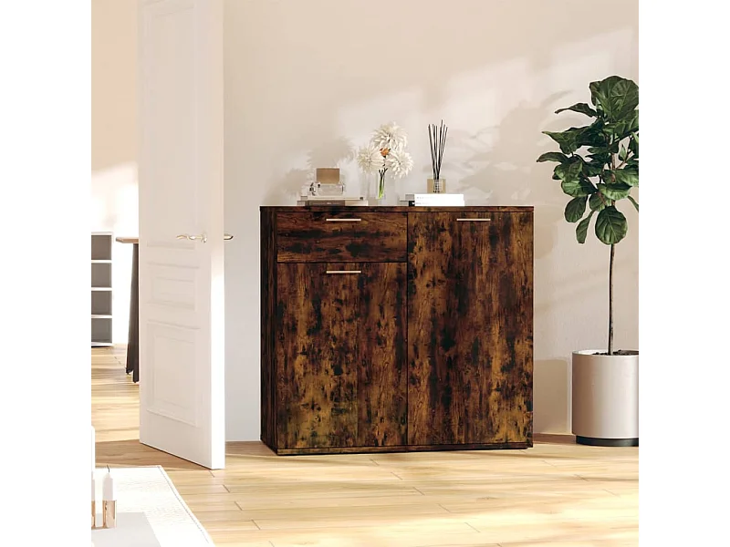 Sideboard Anrichte Räuchereiche 80x36x75 cm Holzwerkstoff -RM32227