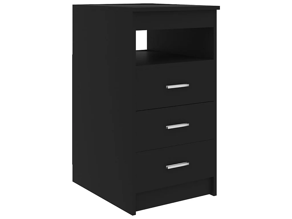 Sideboard mit Schubladen Anrichte Schwarz 40x50x76 cm Holzwerkstoff -RM52978
