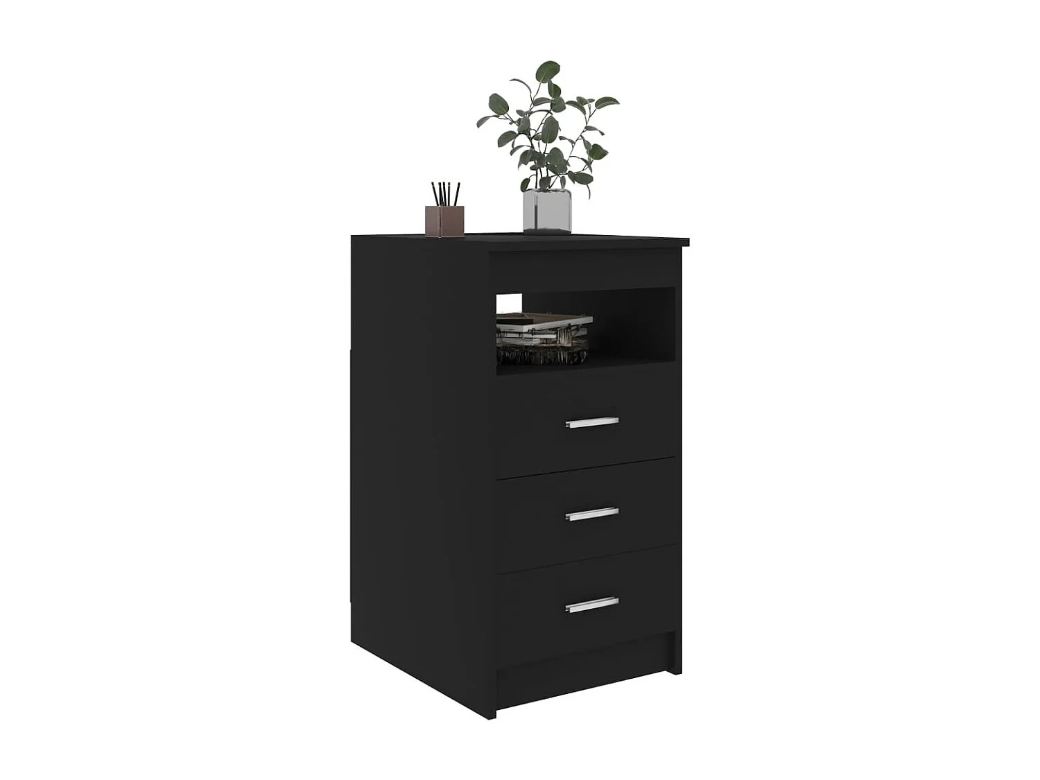 Sideboard mit Schubladen Anrichte Schwarz 40x50x76 cm Holzwerkstoff -RM52978