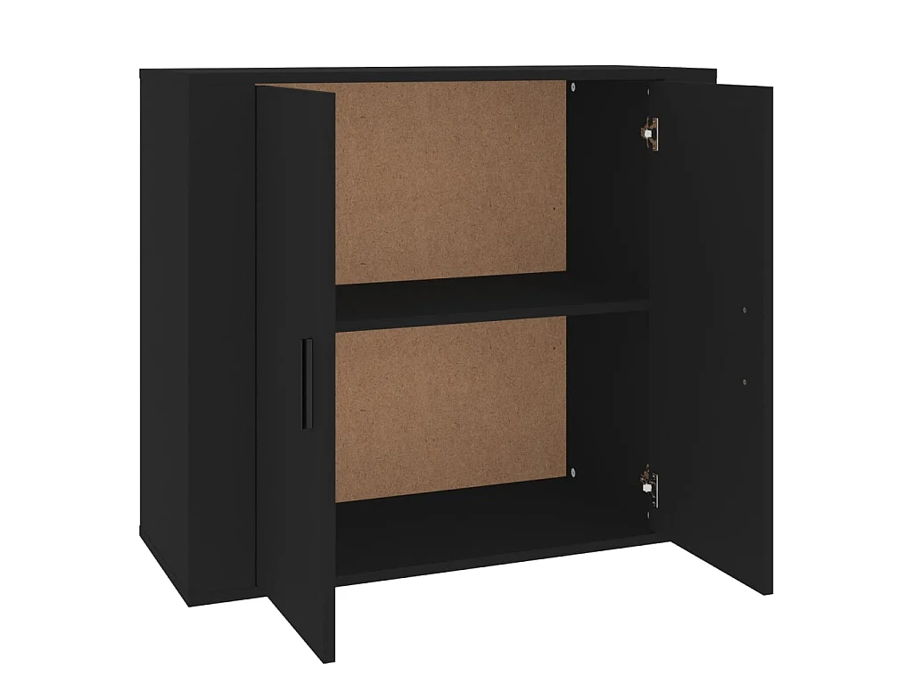 Sideboard Schwarz Anrichte 80x33x70 cm Holzwerkstoff -RM12419