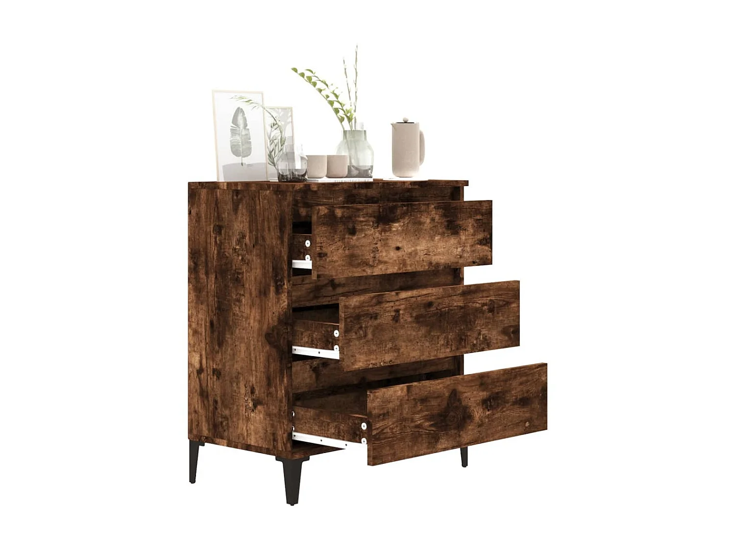 Sideboard Anrichte Räuchereiche 60x35x70 cm Holzwerkstoff -RM64619