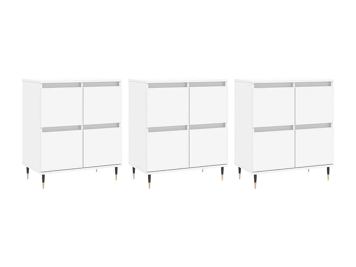 Sideboards im 3er-Set Lowboards Weiß Holzwerkstoff -RM28595