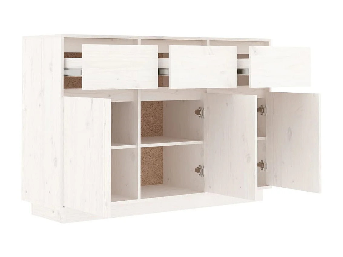 Sideboard Weiß Anrichte 110x34x75 cm Massivholz Kiefer -RM75337