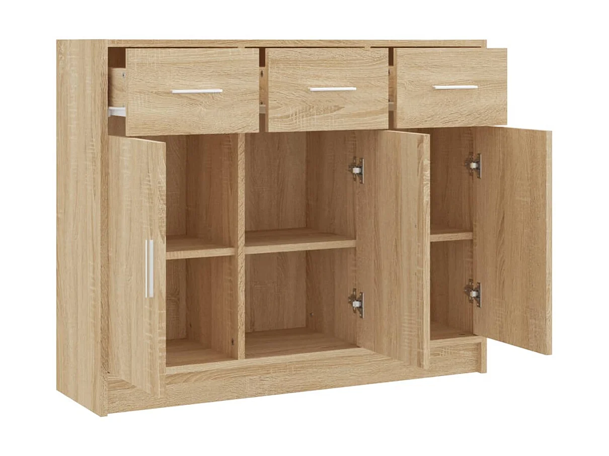 Sideboard Anrichte Sonoma-Eiche 91x28x75 cm Holzwerkstoff -RM14827
