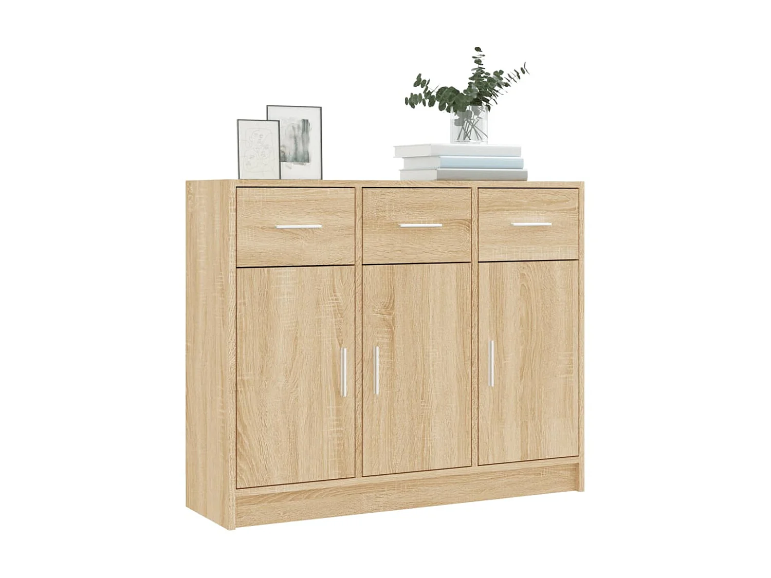 Sideboard Anrichte Sonoma-Eiche 91x28x75 cm Holzwerkstoff -RM14827