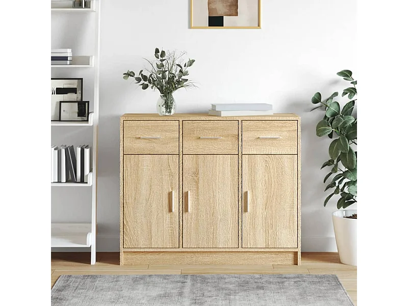 Sideboard Anrichte Sonoma-Eiche 91x28x75 cm Holzwerkstoff -RM14827