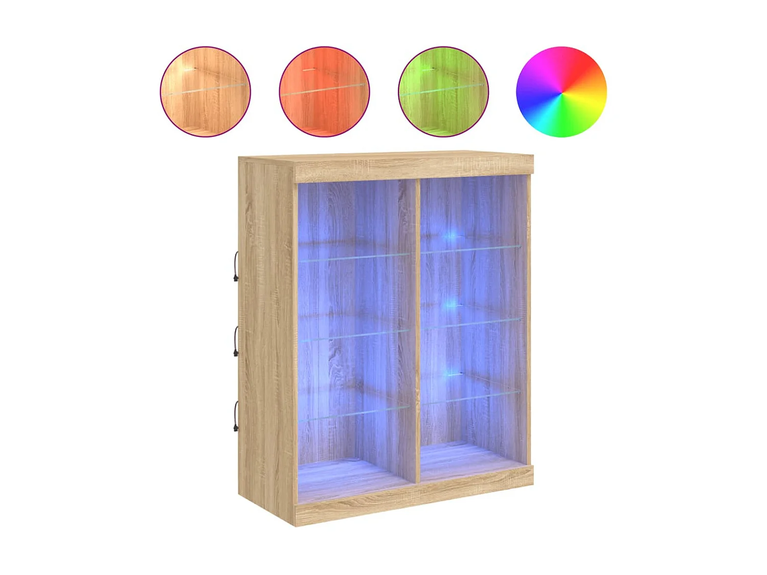 Sideboard mit LED-Leuchten Anrichte Sonoma-Eiche 81x37x100 cm -RM46742