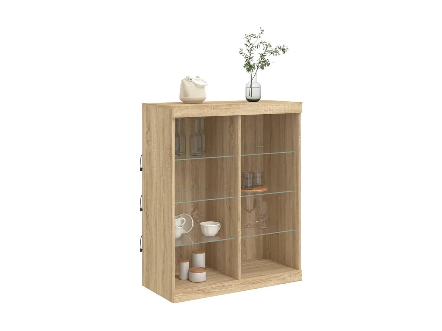 Sideboard mit LED-Leuchten Anrichte Sonoma-Eiche 81x37x100 cm -RM46742
