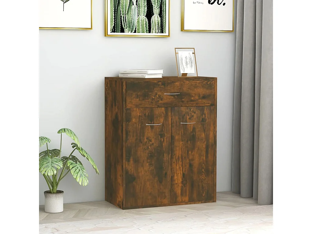 Sideboard Anrichte Räuchereiche 60x30x75 cm Holzwerkstoff -RM76544