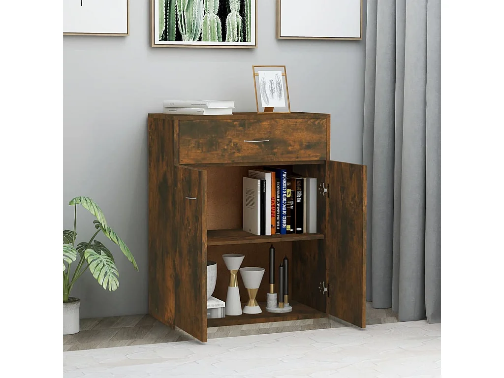 Sideboard Anrichte Räuchereiche 60x30x75 cm Holzwerkstoff -RM76544