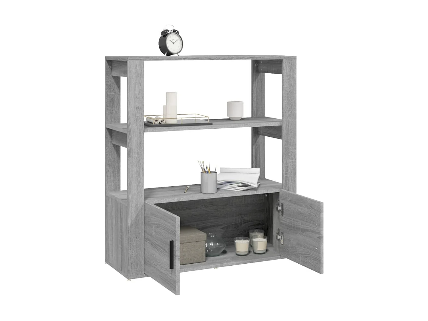 Sideboard Lowboard - Grau Sonoma 80x30x90 cm Holzwerkstoff -RM47513