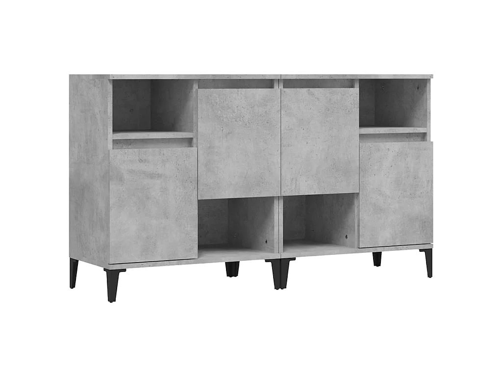 Sideboards im 2er-Set Lowboards Betongrau 60x35x70 cm Holzwerkstoff -RM58173
