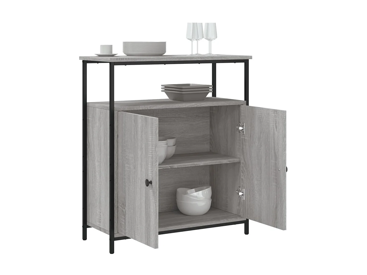 Sideboard Lowboard - Grau Sonoma 70x30x80 cm Holzwerkstoff -RM42875