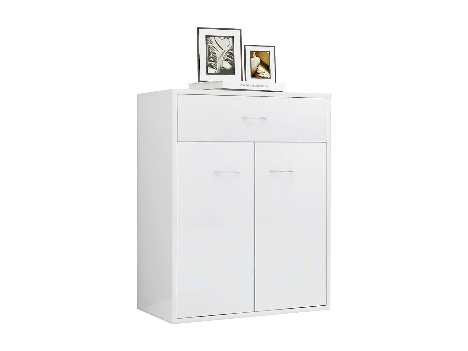 Sideboard Lowboard - Hochglanz-Weiß 60x30x75 cm Holzwerkstoff -RM72122