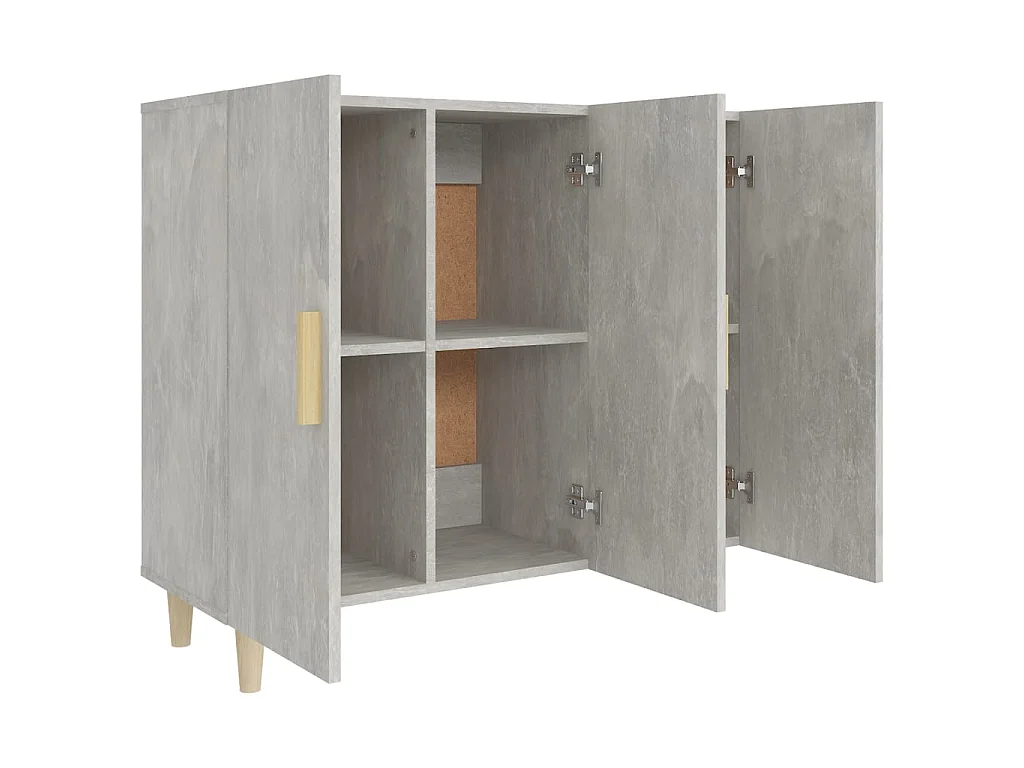 Sideboard Lowboard - Betongrau 90x34x80 cm Holzwerkstoff -RM93322
