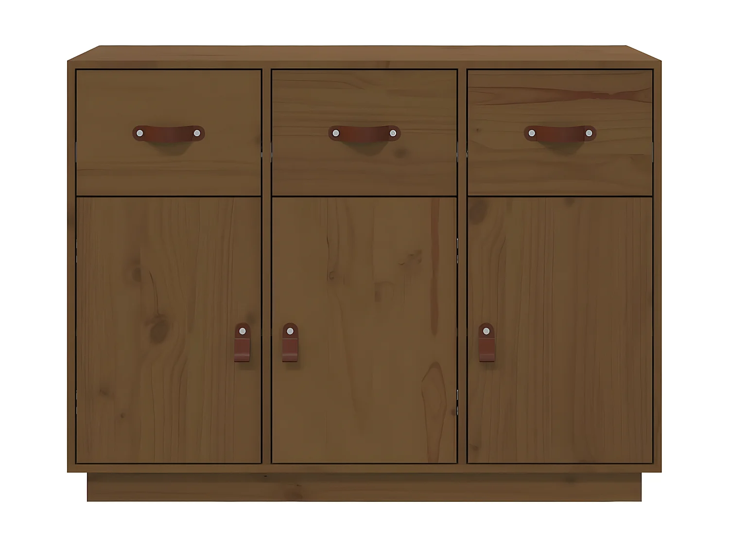 Sideboard Lowboard - Honigbraun 100x40x75 cm Massivholz Kiefer -RM63841