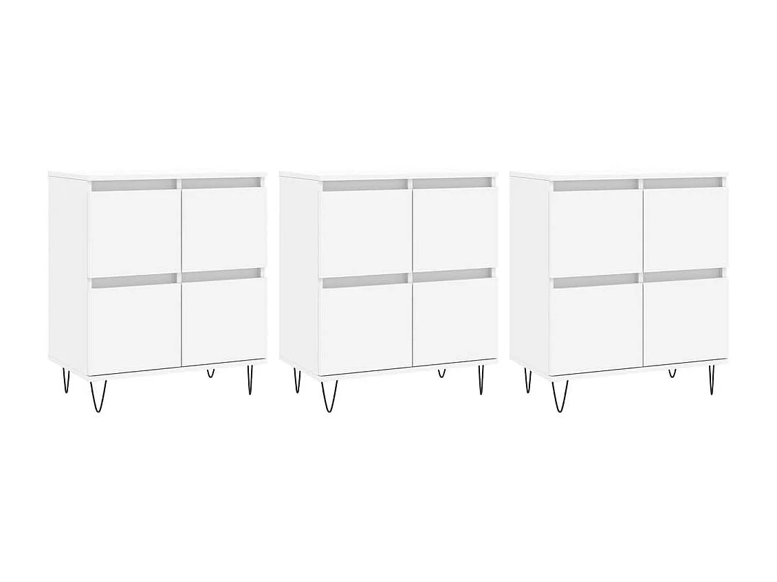 Sideboards im 3er-Set Lowboards Weiß Holzwerkstoff -RM96849