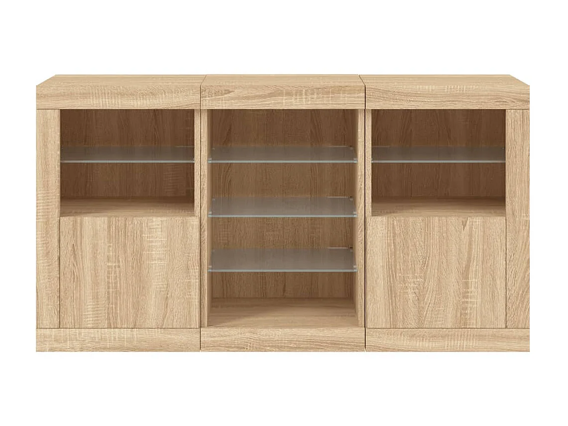 Sideboard mit LED-Leuchten Anrichte Sonoma-Eiche 123x37x67 cm -RM12603