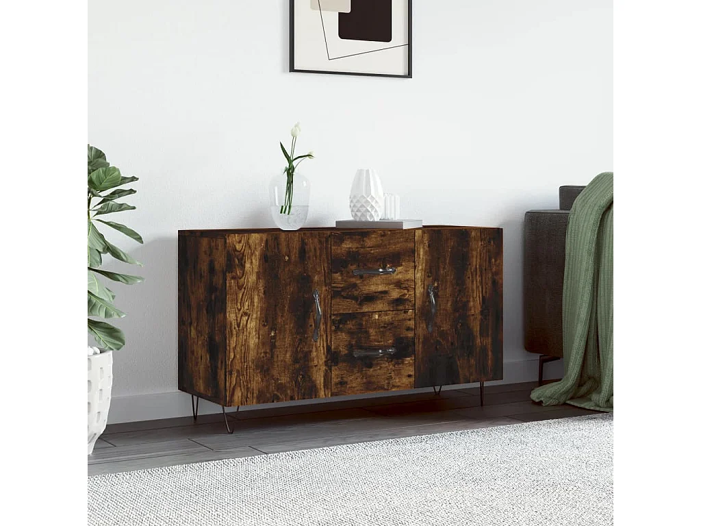 Sideboard Anrichte Räuchereiche 100x36x60 cm Holzwerkstoff -RM46302