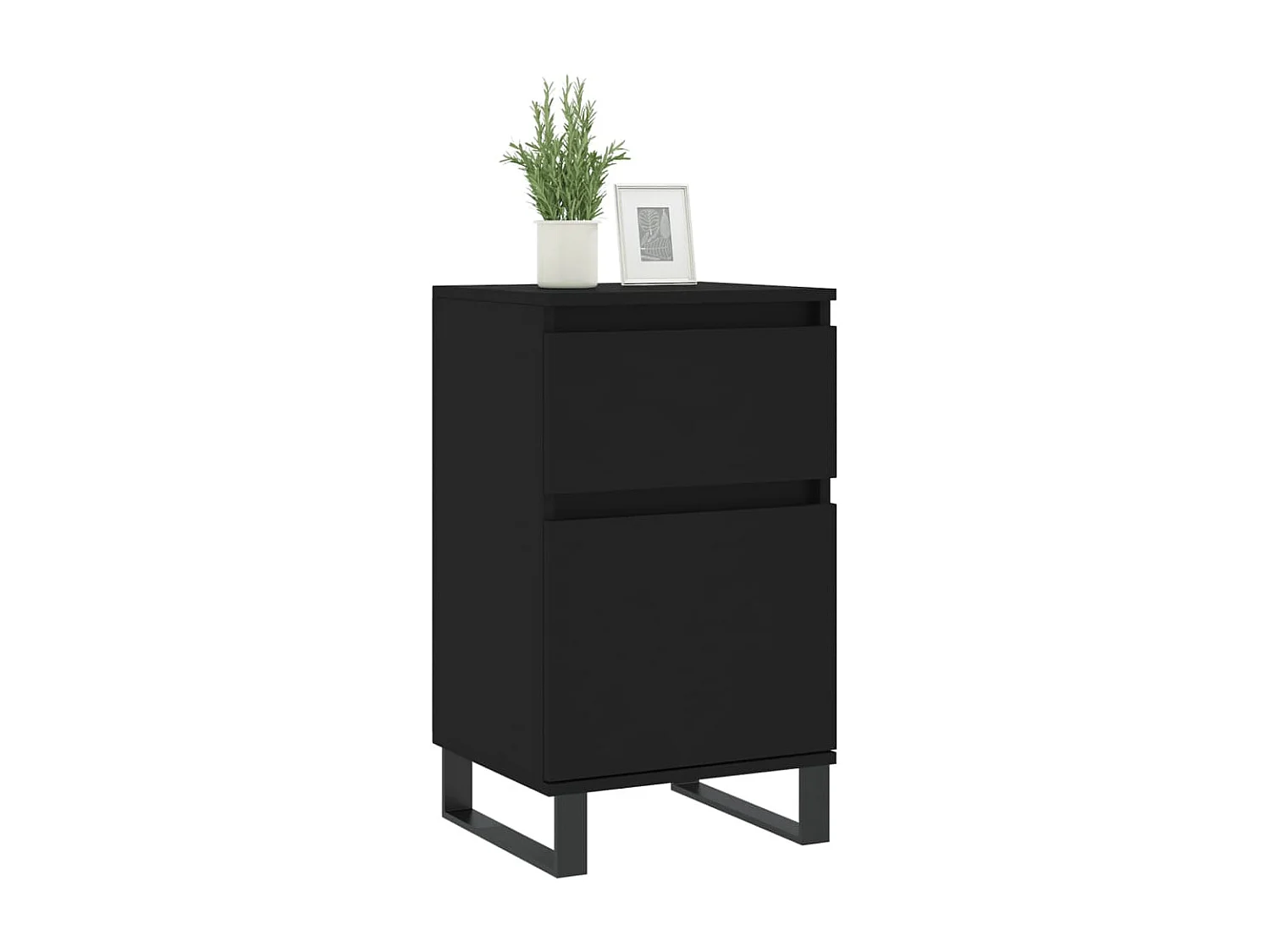Sideboards Schwarz im 2er-Set Anrichten 40x35x70 cm Holzwerkstoff -RM14699