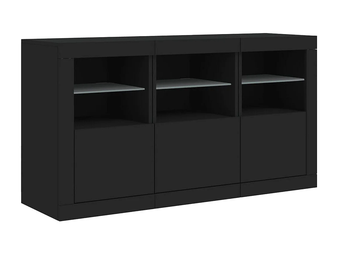 Sideboard mit LED-Leuchten Anrichte Schwarz 123x37x67 cm -RM76487
