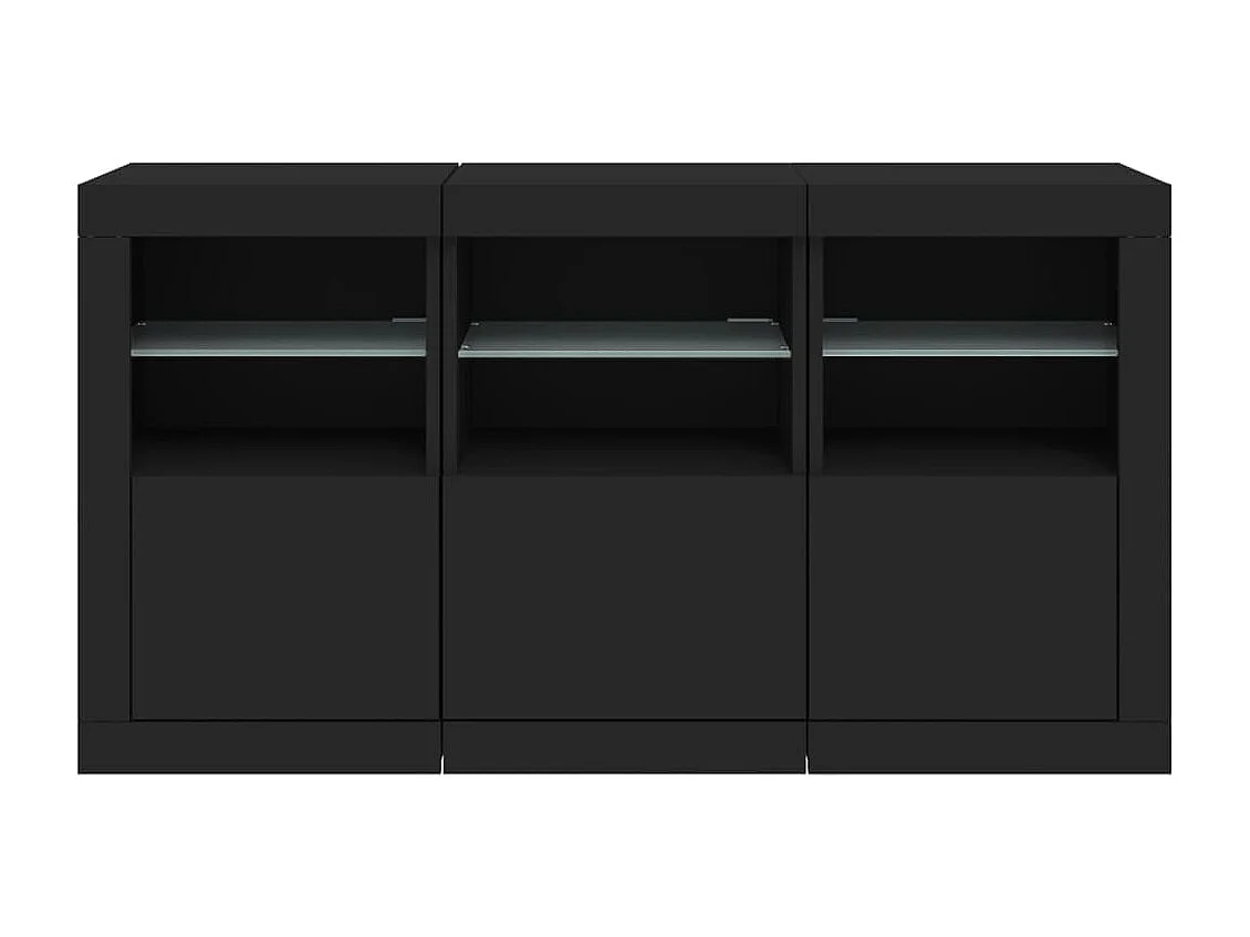 Sideboard mit LED-Leuchten Anrichte Schwarz 123x37x67 cm -RM76487