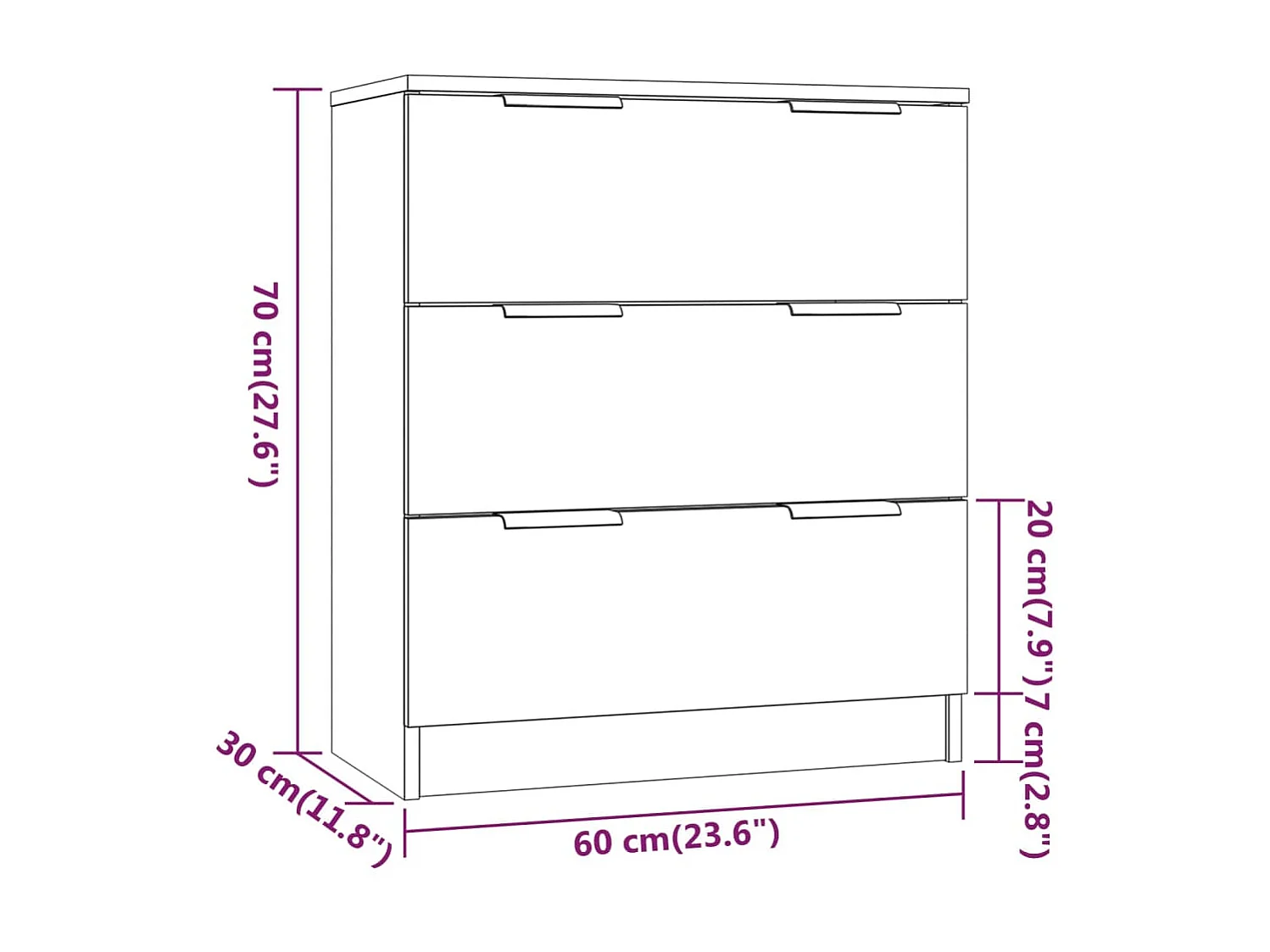 3-tlg. Sideboard Anrichte Braun Eiche-Optik Holzwerkstoff -RM45666