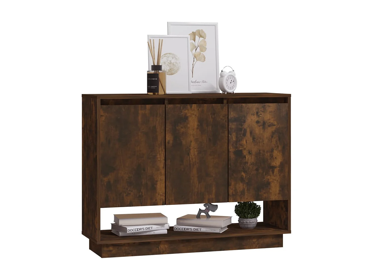 Sideboard Anrichte Räuchereiche 97x31x75 cm Holzwerkstoff -RM56267