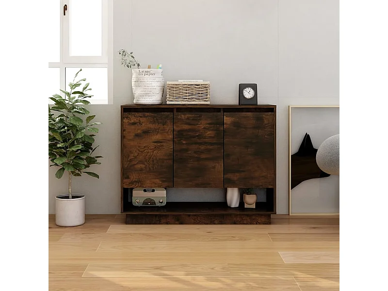 Sideboard Anrichte Räuchereiche 97x31x75 cm Holzwerkstoff -RM56267