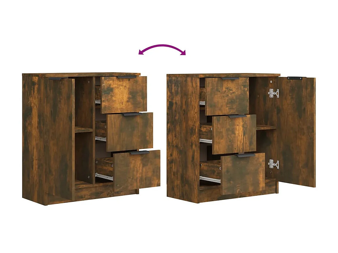 Sideboard Anrichte Räuchereiche 60x30x70 cm Holzwerkstoff -RM55193